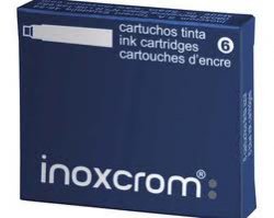 TINTA pluma Inoxcrom ( 6 cartuchos)  AZUL