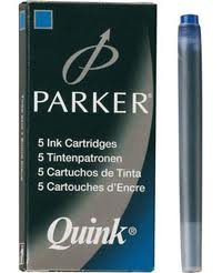 TINTA pluma Parker (5 cartuchos)  AZUL