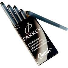 TINTA pluma Parker (5 cartuchos)  NEGRO