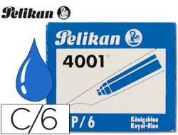 TINTA pluma Pelikan (6 cartuchos) AZUL