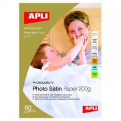 PAPEL Apli Photo Satin A-4 200 grs. (20 h.) ref.04