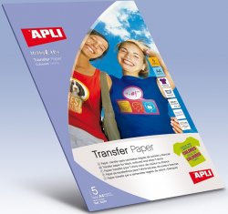 PAPEL Apli Transfer Inkjet para camisetas A-4 ( 5 