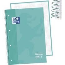 CUADERNO A-4 - 80 h. cuad. OXFORD verde turquesa/r