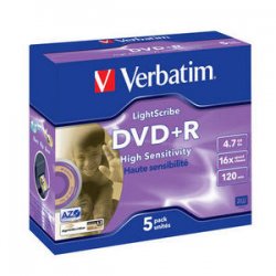 DVD+R 4.7 Gb 16X Verbatim Lightscribe (unidad)