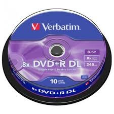 DVD+R 8,5 Gb 8X Verbatim Doble Capa (tarrina 10 un