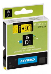 CINTA rotular Dymo 1000  D1  (12 mm.x 7 m.)  NEGRO