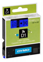 CINTA rotular Dymo 1000  D1  (12 mm.x 7 m.)  NEGRO