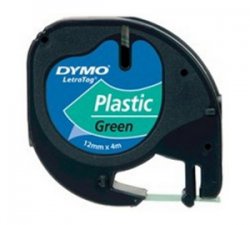 CINTA rotular Dymo Letratag pl?stico 12mm.x 4m. NE