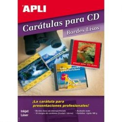 CARATULAS para CD inkjet/laser  Apli (10 juegos)